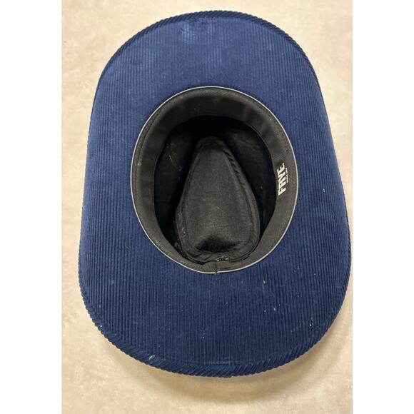 Frye Cowgirl Hat Blue Corduroy Studded Leather Band One Size OSFM Western Urban main image 6